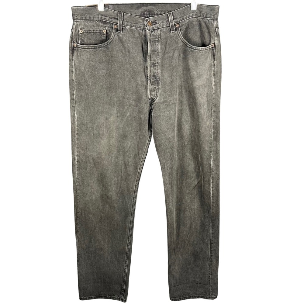 Levi's 501 Jeans Mens 36x34 Grey Vintage 90s Made in USA Button Fly Straight